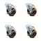 Service Caster 4 Inch High Temp Phenolic Wheel Swivel Bolt Hole Caster Set with Brake SCC SCC-BH20S414-PHRHT-TLB-4 - alternate 1